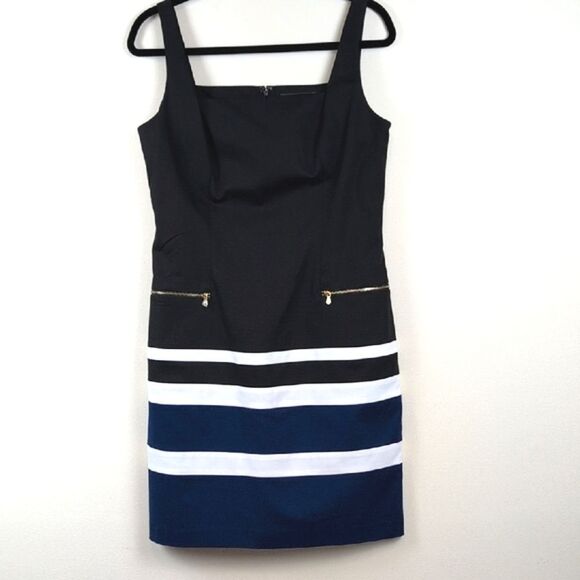 Lauren Ralph Lauren Sleeveless Black Sheath Mini Dress Size 10 Wedding Guest - Picture 1 of 9